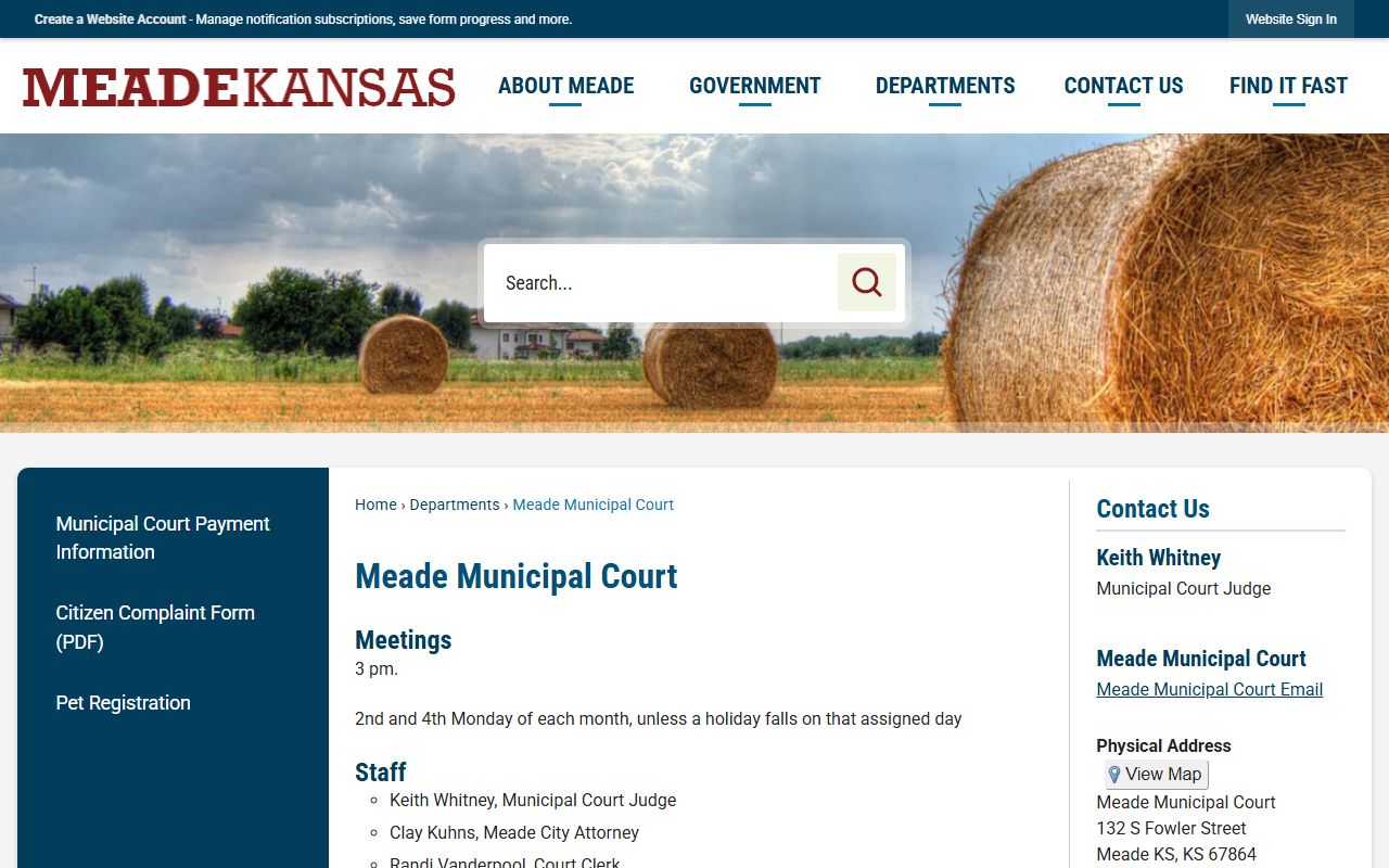 Meade County court dockets Meade Municipal Court page