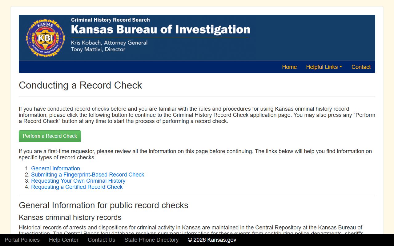 Meade County criminal court records KBI record check explanation