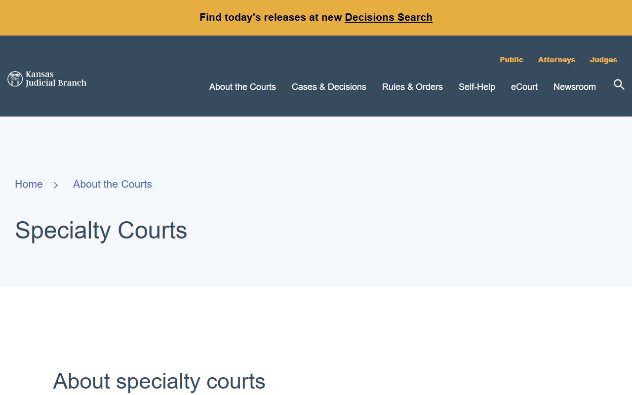 Meade County District Court records Kansas specialty courts overview