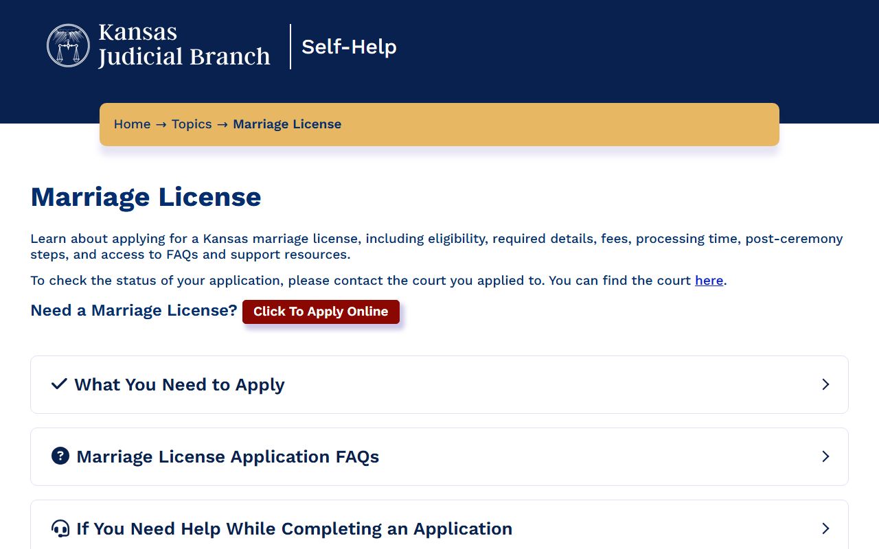 Meade County marriage and divorce records Kansas marriage license self-help page